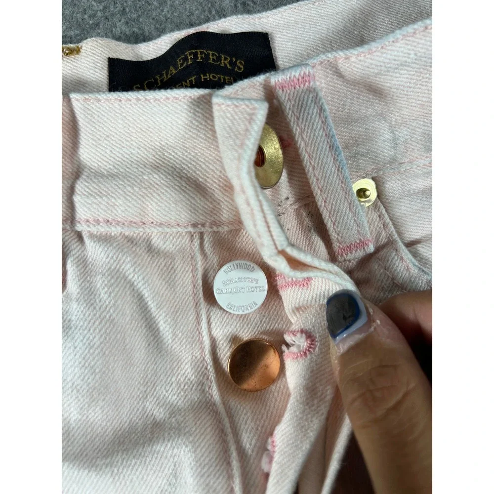 Schaeffers Garment Hotel Selvedge Jeans Mens 29 Pink USA Straight Leg Hollywood